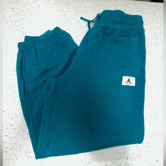 Jordan Teal Jogger Pants with Logo Patch - Picture 1 of 5